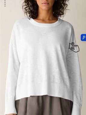 Eileen Fisher Organic Linen Cotton Slub Crew Neck Top